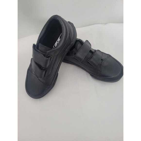 Vans Old Skool V Classic Tumble Black Mono Leather Kids Size 11.5 - Picture 7 of 10